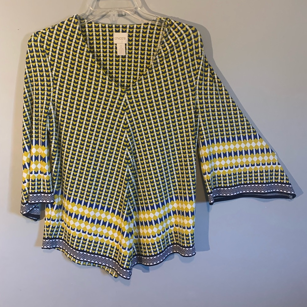 Chico’s geometric pattern shirt blouse